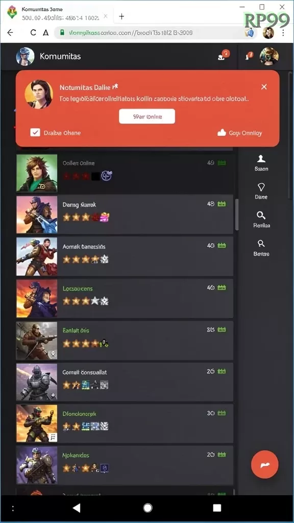 Galeri pratinjau visual rp99 build APK resmi terbaru